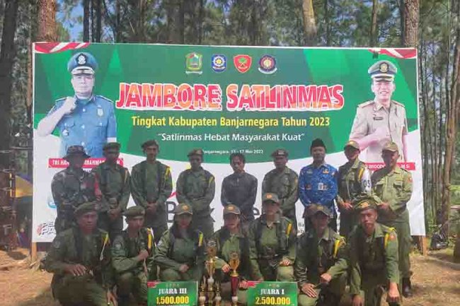 Babinsa Koramil 04 Karangkobar Sertu Heru Karmanto Dampingi Jambore Satlinmas