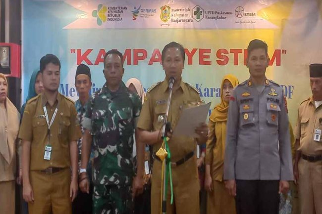 Danramil 04/Karangkobar Hadiri Deklarasi ODF Dan Peletakan Batu Pertama Pembangunan Jamban