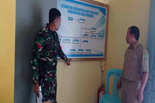 Perbaharui Data Wilayah, Babinsa Melaksanakan Puldata Ter di Kantor Desa 