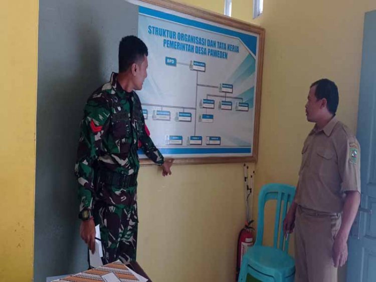 Perbaharui Data Wilayah, Babinsa Melaksanakan Puldata Ter di Kantor Desa 