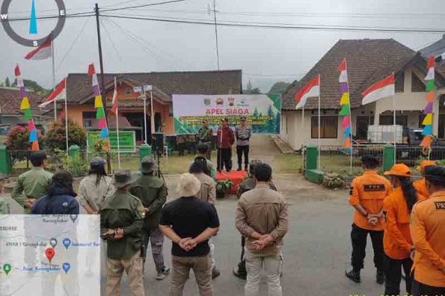 Mewakili Danramil Pelda Teguh Rahayu Ikuti Apel Siaga Penanganan Kebakaran Hutan Dan Lahan