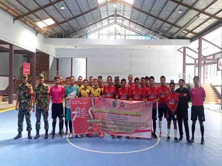 Semarak HUT RI ke 78 Koramil 04/Karangkobar Gelar Turnamen Futsal Antar Desa
