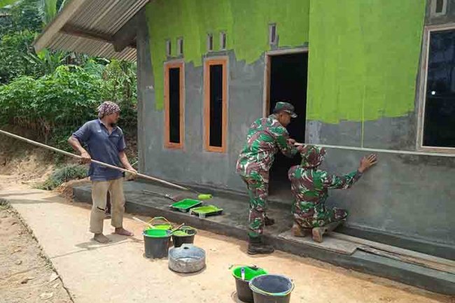 Satgas TMMD Ke 118 Kodim 0704/Banjarnegara Mulai Memasuki Tahap Pengecatan RTLH