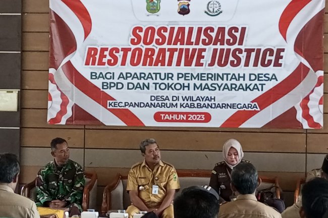 DANPOSRAMIL HADIRI SOSIALISASI DAN PEMBENTUKAN DESA RESTORATIVE JUSTICE