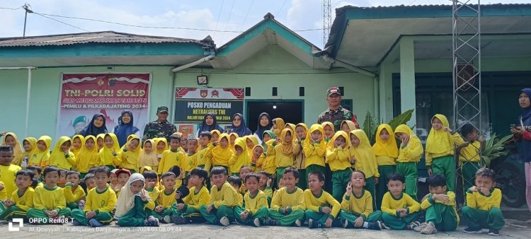 Bati Tuut Koramil 04/Karangkobar Bersama Babinsa Sambut Kunjungan Siswa Siswi TK BA Aisiyah