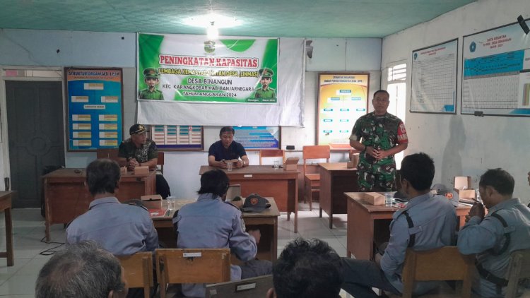 Mewakili Danramil Babinsa Hadiri Peningkatan Kapasitas Linmas Desa Binangun