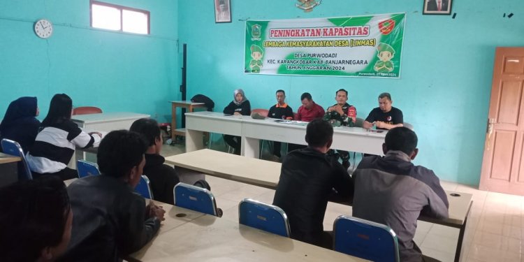 Babinsa Koramil 04/Karangkobar Serka Heru Karmanto Ikuti Rakor Persiapan Jambore Satlinmas