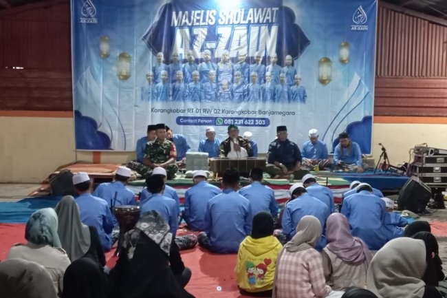 Tingkatkan Silaturahmi Danramil Bersama Babinsa Hadiri Majlis Dzikir Dan Sholawat Nabi Muhammad SAW  