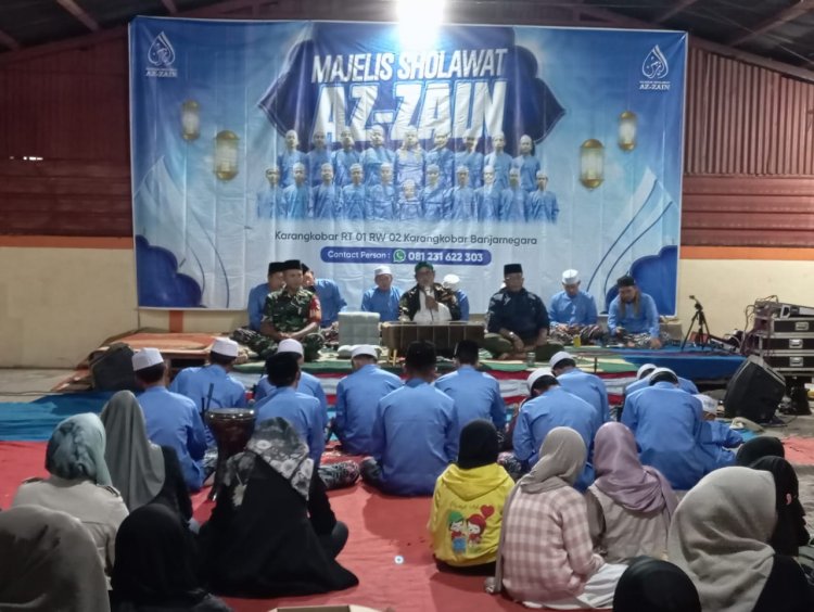 Tingkatkan Silaturahmi Danramil Bersama Babinsa Hadiri Majlis Dzikir Dan Sholawat Nabi Muhammad SAW  