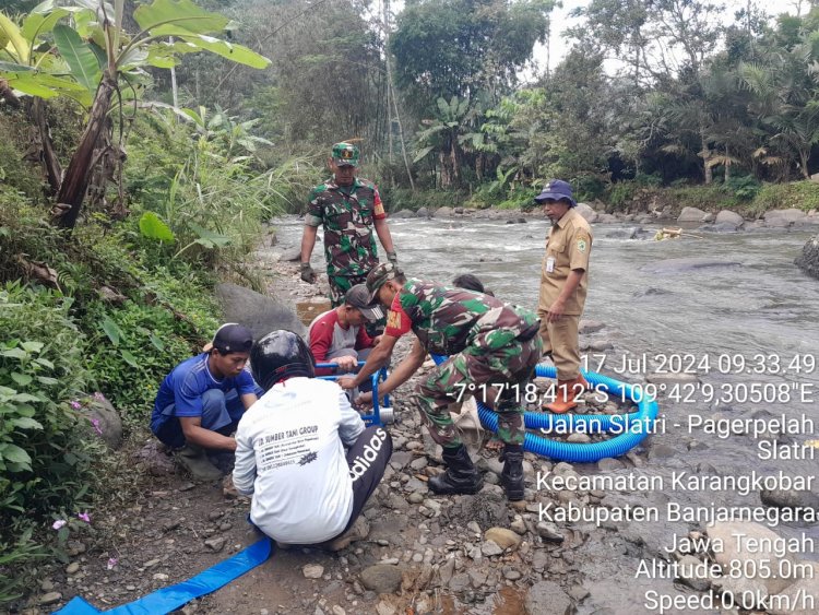 Babinsa Bersama PPL dan Poktan , Uji Coba Pengoperasian Pompa Air Bantuan Kementan Rl