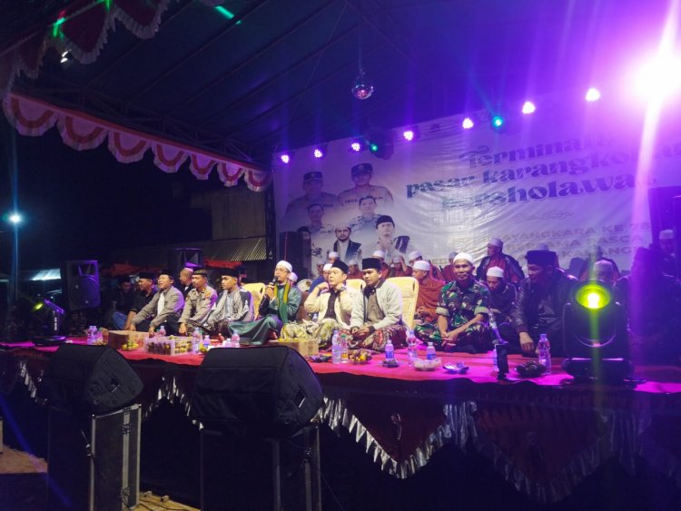 Mewakili Danramil Peltu Teguh Rahayu Hadiri Majelis Sholawat Nabi Dalam Rangka HUT Polri Ke 78
