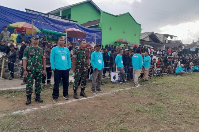 Dukung Kegiatan Olahraga Babinsa Bersama Bhabinkmtibmas Giat Pengamanan PORCAM CUP 