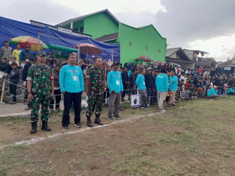 Dukung Kegiatan Olahraga Babinsa Bersama Bhabinkmtibmas Giat Pengamanan PORCAM CUP 