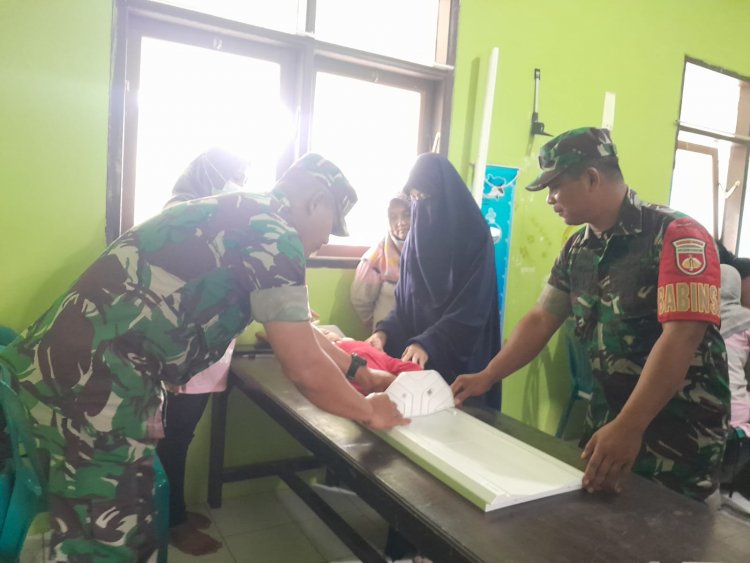 Dampingi Posyandu Balita, Wujud Kepedulian Babinsa Terhadap Kesehatan Balita di Wilayah 