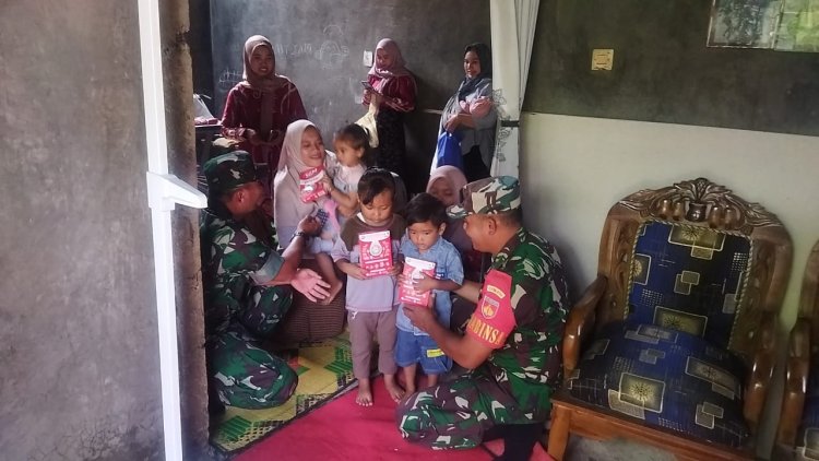 Dampingi Posyandu Dan Pemberian PMT Wujud Kepedulian Babinsa Terhadap Kesehatan Balita 