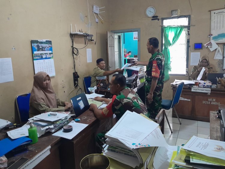Babinsa Koramil 04/Karangkobar Giat Puldata Ter Di Kantor Desa Ambal
