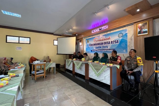 Babinsa Koramil 04/Karangkobar  Menghadiri Sosialisasi Pengembangan Desa B2SA Desa Purwodadi