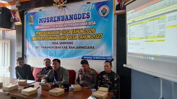 Danramil 04/Karangkobar Bersama Firkooincam Hadiri Musrenbang Desa Sampang